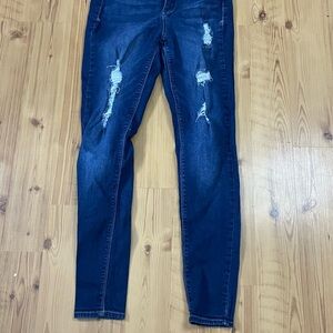 Mudd Dark Blue Distressed Skinny Jeans